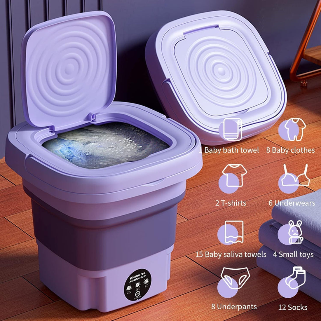 Foldable Mini Laundry Machine | Portable Washing Solution for Small Spaces