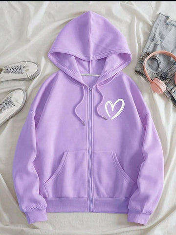 Fashionable Printed Zipper Top – Casual Wear